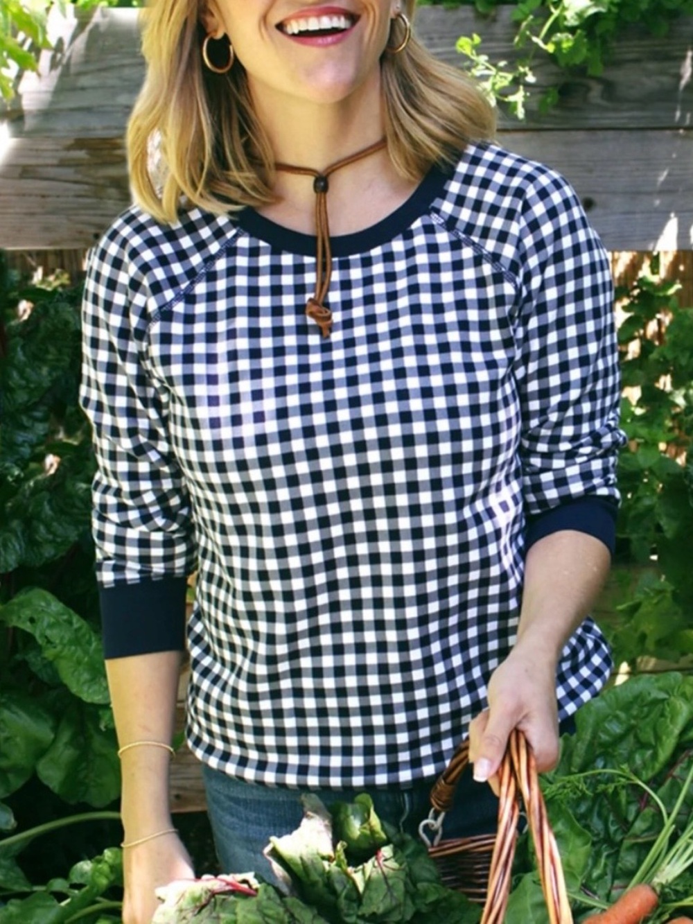 Draper James Natalie Gingham Sweatshirt